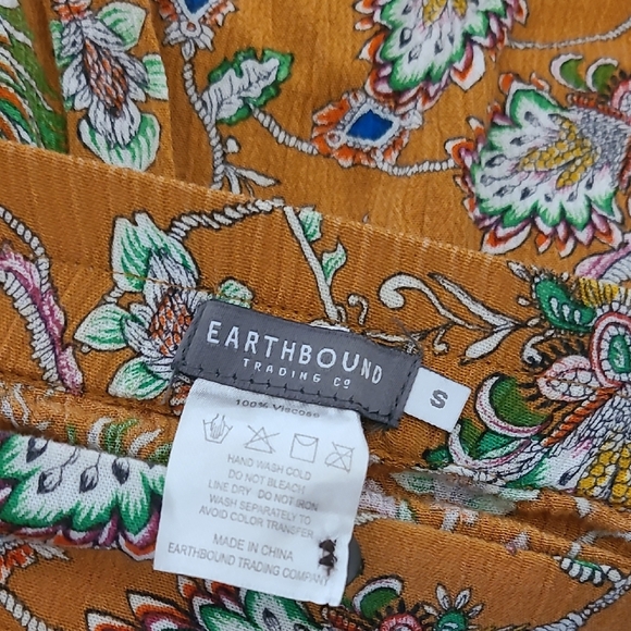 Bohemian Floral Maxi Skirt - Orange and Green - Picture 2 of 7